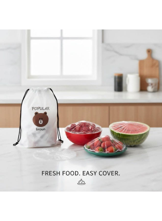 100pcs Fresh Keeping Food Bags, Reusable Flexible Plastic Lids for Food Storage - Image 3